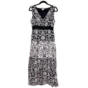 Charter Club Tiered Maxi Dress Size 10 Babydoll Cottage Prairie Peasant Feminine